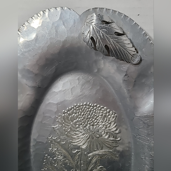 Vintage Trade Continental Mark Hand Wrought Silverlook Aluminum Tray Platter - Picture 6 of 10